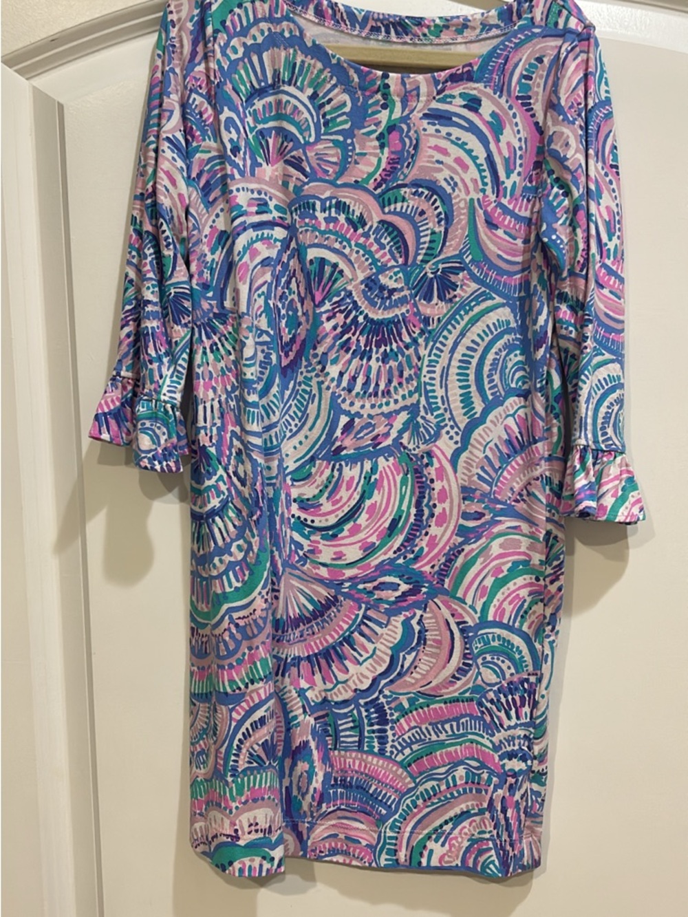 Lilly Pulitzer Girls' Multicolor Pink Blue Green Print Casual Dress